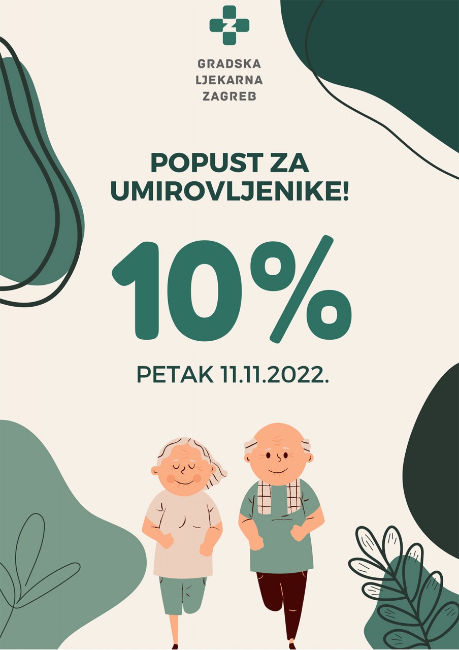 U svim ljekarnama Gradske ljekarne Zagreb u petak vrijedi popust za umirovljenike