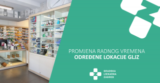 Obavijest o privremenom radnom vremenu - određene lokacije GLJZ