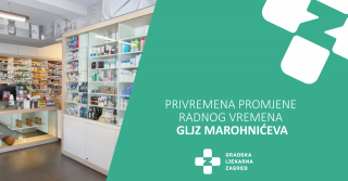 Obavijest o privremenom radnom vremenu – OJ Marohnićeva